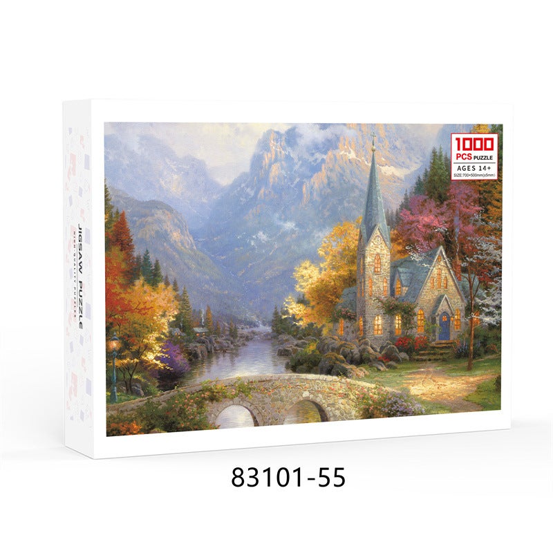 Adult Paper 1000 Piece Personality Puzzle English Neutral Packaging Printing Box - Image 4