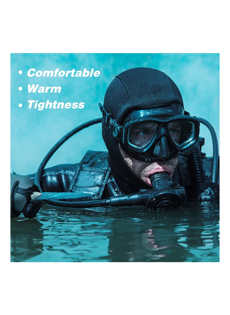 SYOSI Neoprene Diving Hood Thermal, 2 Pcs 2.5mm Wetsuit Hood Cap Swim Caps with Chin Straps Snorkeling Neoprene Surf Beanie, for Men Women Sailing Water Sports  - Image 4