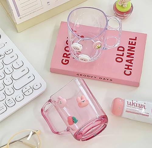 Wolpin Toothbrush Holder Cups (Set of 2) (7.5 x 7.5 x 9 CM) | Bathroom Plastic Stand with 3D Cute Stickers for Toothpaste, Comb, Brush & Accessories | Kids Cup with Drain Design - Image 3
