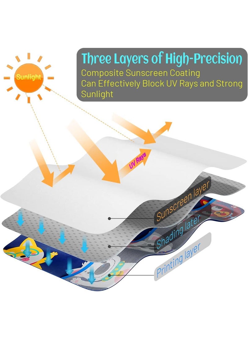 Y&D 20*27.5Inch Car Sunscreen Heat Insulation Cartoon Car Sunshade  - Image 2