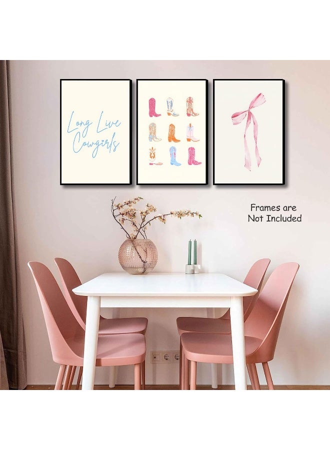 Djmwtb Cowgirl Bow Wall Art Set of 3 (Cowgirl Bow, 16"x24" Poster) - Image 2