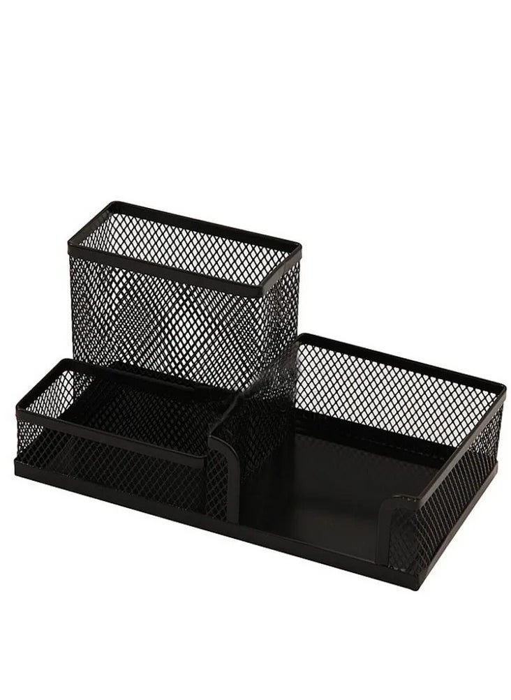 VIO Mesh Organizer for Desk Accessories Office Supplies Study Desk Drawer Caddy for Pens Pencils Post Its Clips Scissors Glue for Kids Home Office Classroom School Black  - Image 2