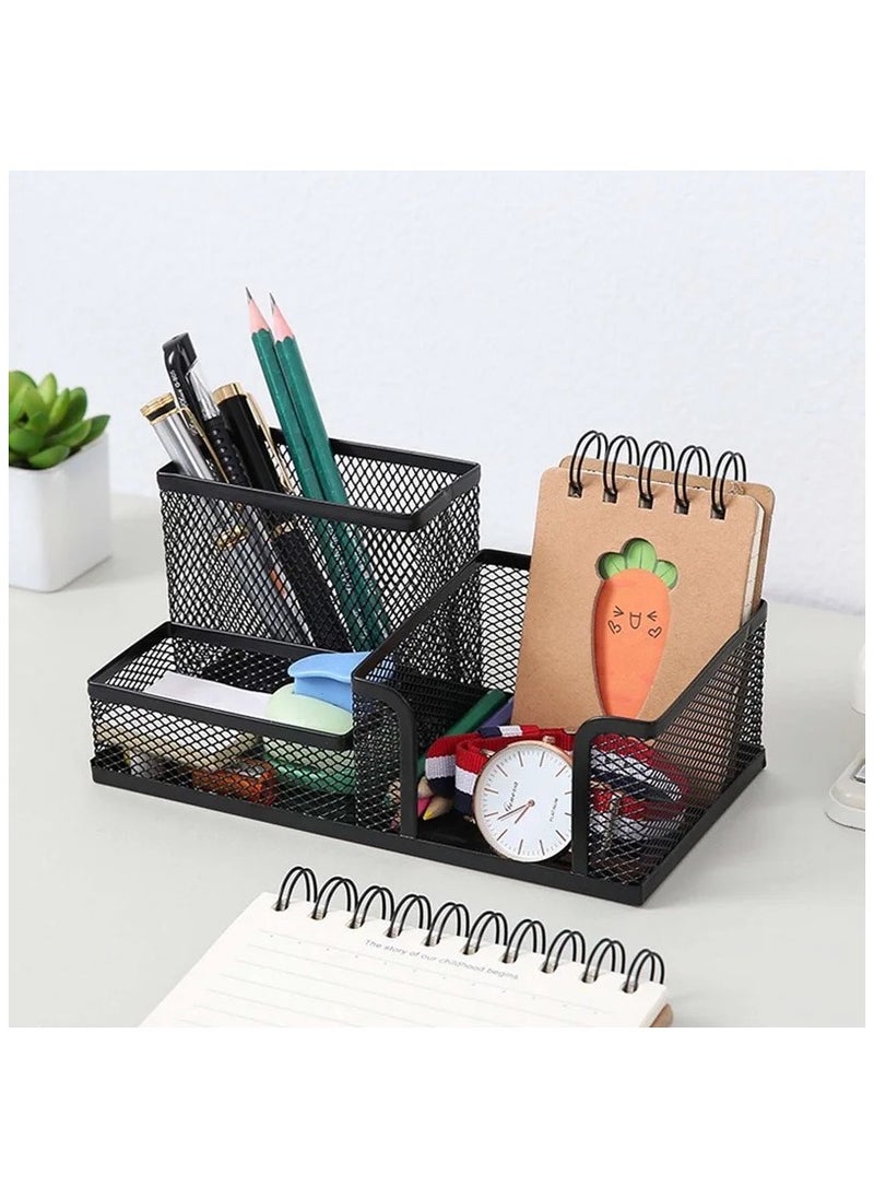 VIO Mesh Organizer for Desk Accessories Office Supplies Study Desk Drawer Caddy for Pens Pencils Post Its Clips Scissors Glue for Kids Home Office Classroom School Black  - Image 5