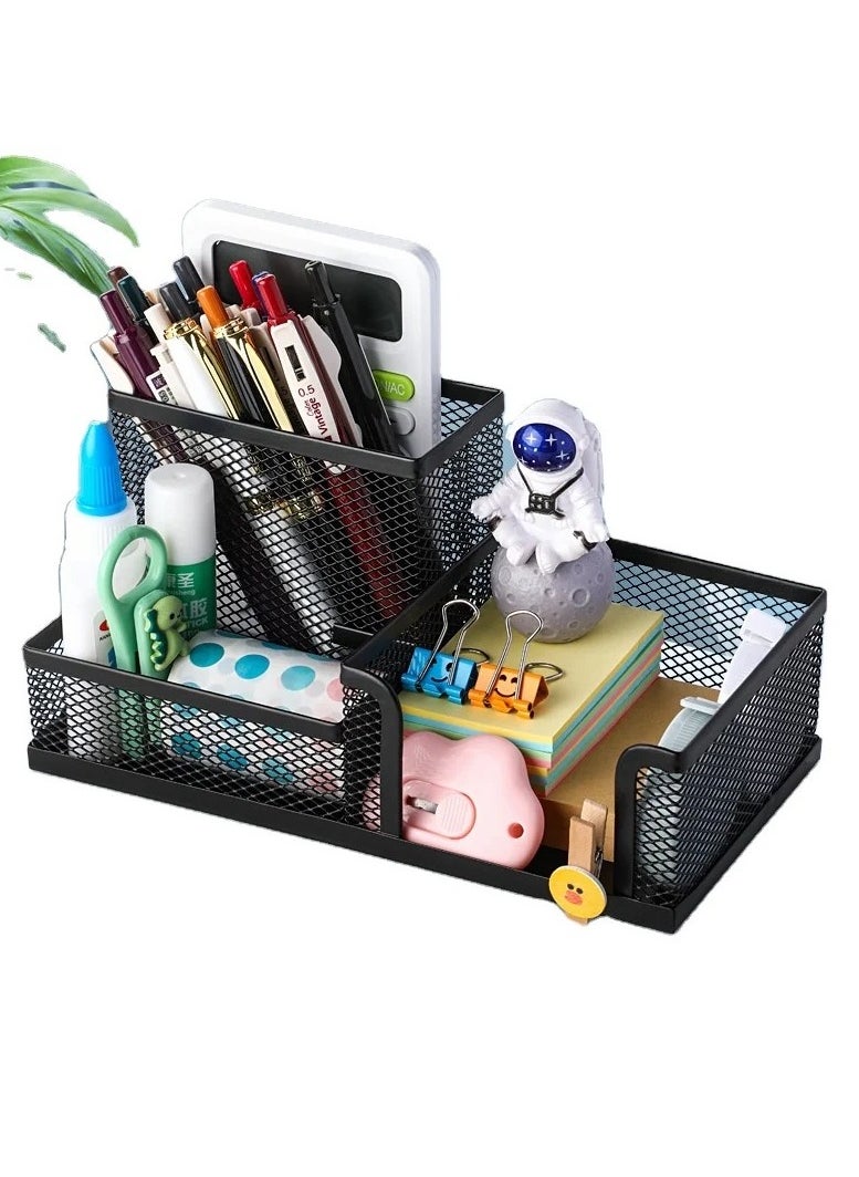 VIO Mesh Organizer for Desk Accessories Office Supplies Study Desk Drawer Caddy for Pens Pencils Post Its Clips Scissors Glue for Kids Home Office Classroom School Black  - Image 4