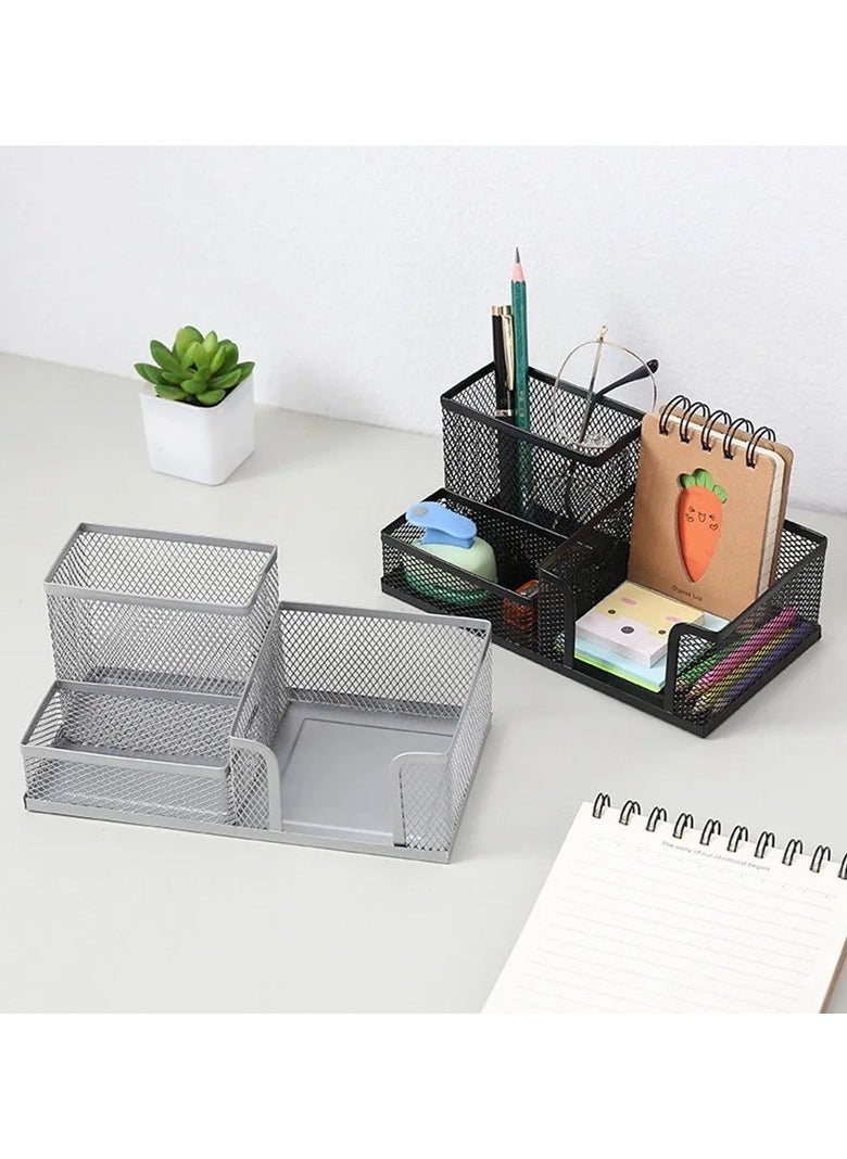 VIO Mesh Organizer for Desk Accessories Office Supplies Study Desk Drawer Caddy for Pens Pencils Post Its Clips Scissors Glue for Kids Home Office Classroom School Black  - Image 3
