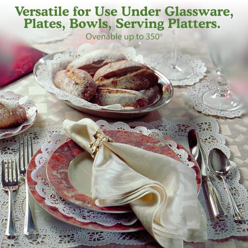Regency Wraps Paper Lace Doilies, 4'', 8'', 10'' Round Pack of 36 (Combo) for Decorative Table Display of Cakes, Desserts, Appetizers for Weddings and Parties, White - Image 5