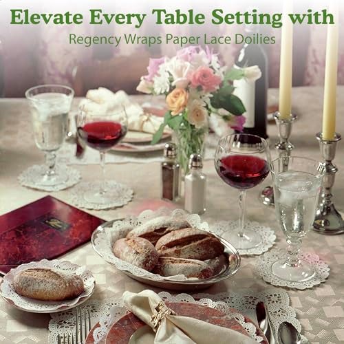 Regency Wraps Paper Lace Doilies, 4'', 8'', 10'' Round Pack of 36 (Combo) for Decorative Table Display of Cakes, Desserts, Appetizers for Weddings and Parties, White - Image 2