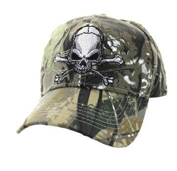 AborenCo Skull & Crossbones Cap w/Shadow, Adjustable 3D Embroidery Baseball Cap Hat (Camo) - Image 4