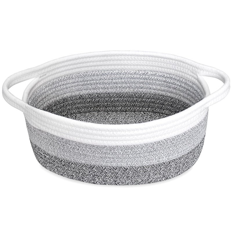 ABenkle Small Woven Baskets 12x8x5 Rope Baby Toy Storage Basket with Handle Durable Gift Basket Empty for Graduation Easter Christmas - Image 2