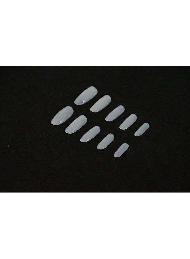 FOK Set Of 100Pc Professional/Personal Reusable French Long Acrylic False Fake Nails White Color Diy Decoration Artificial White Nailart Tip Accessory With Set Of 10Pc Nailart Tape Diy Decoration - Image 3