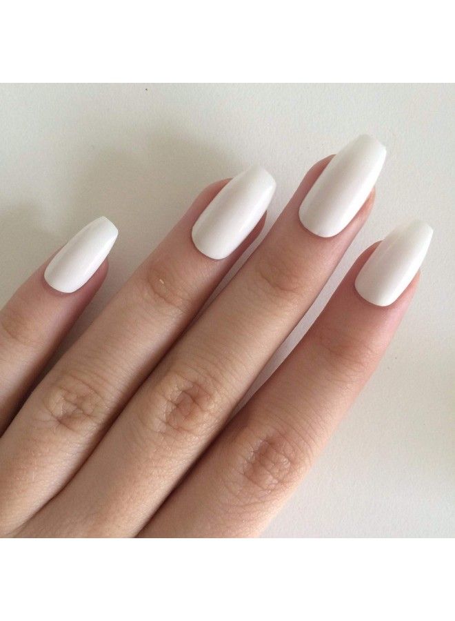 FOK Set Of 100Pc Professional/Personal Reusable French Long Acrylic False Fake Nails White Color Diy Decoration Artificial White Nailart Tip Accessory With Set Of 10Pc Nailart Tape Diy Decoration - Image 5