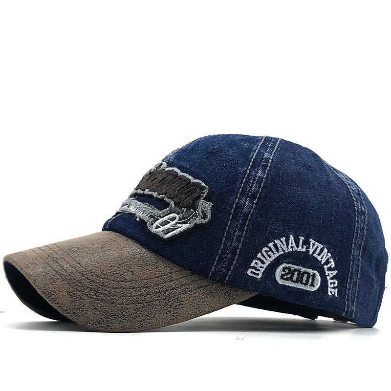 Baseball Cap Men Diamond Embroidery Washed Denim Summer Outdoor Hat - Image 4