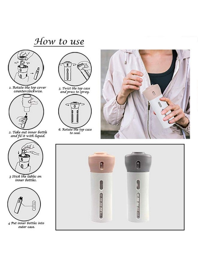 Travigo Travigo 4-in-1 Travel Dispenser Bottle Set, Includes Four 40 mL Cosmetic Toiletries TSA Approved Refillable Leakproof Liquid Containers for Shampoo, Lotions, Skincare, Makeup Products (Gray, Plastic) - Image 5