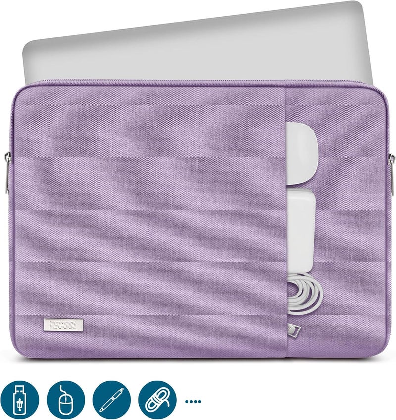 تيكول حقيبة كمبيوتر محمول مقاس 14 بوصة، غطاء واقٍ لأجهزة HP EliteBook Pavilion Dell Lenovo Thinkpad Acer Chromebook Notebook مقاس 14 بوصة، MacBook Air 15 M3 M2، حقيبة كمبيوتر مقاومة للماء، أرجواني - Image 2