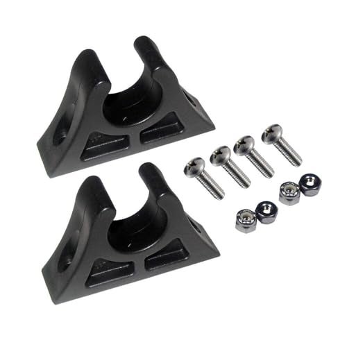 Attwood Canoe Kayak Paddle Holder Clips - Black with Mounting Hardware - Image 1