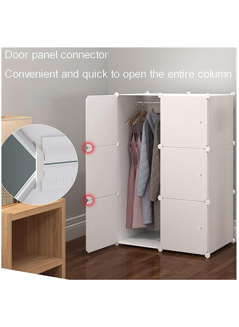 Portable Wardrobe Closets, Combination Storage Cabinet with Door, Closet Storage for Bedroom
