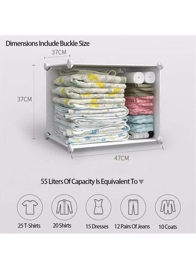 Portable Wardrobe Closets, Combination Storage Cabinet with Door, Closet Storage for Bedroom