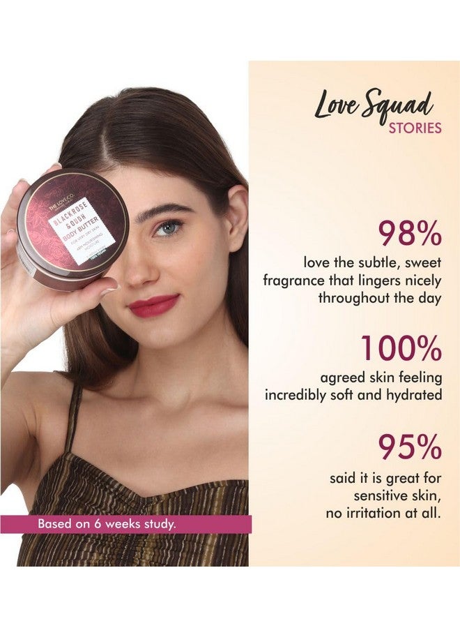 ذا لوف كو. زبدة الجسم بلاك روز والعود زبدة الجسم للنساء مرطب فائق الثراء لمدة 48 ساعة مع زبدة الشيا النقية الفاخرة للترطيب العميق 200 جم - Image 4