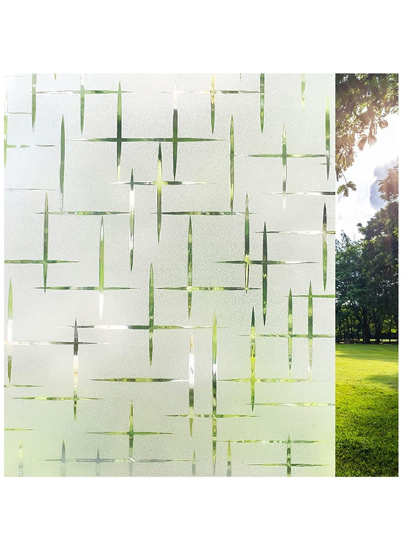 SYOSI Window Privacy Film, Frosted Glass Film for Windows & Doors, Self Static Cling Frosting, MAKINGTEC Decorative Window Stickers Window Tinting for Home Office Rental Apartment,17.5 x 78.7 Inches  - Image 1