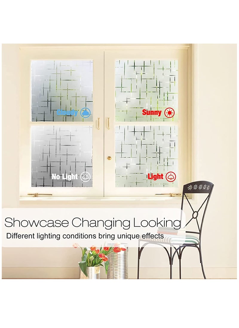 SYOSI Window Privacy Film, Frosted Glass Film for Windows & Doors, Self Static Cling Frosting, MAKINGTEC Decorative Window Stickers Window Tinting for Home Office Rental Apartment,17.5 x 78.7 Inches  - Image 4