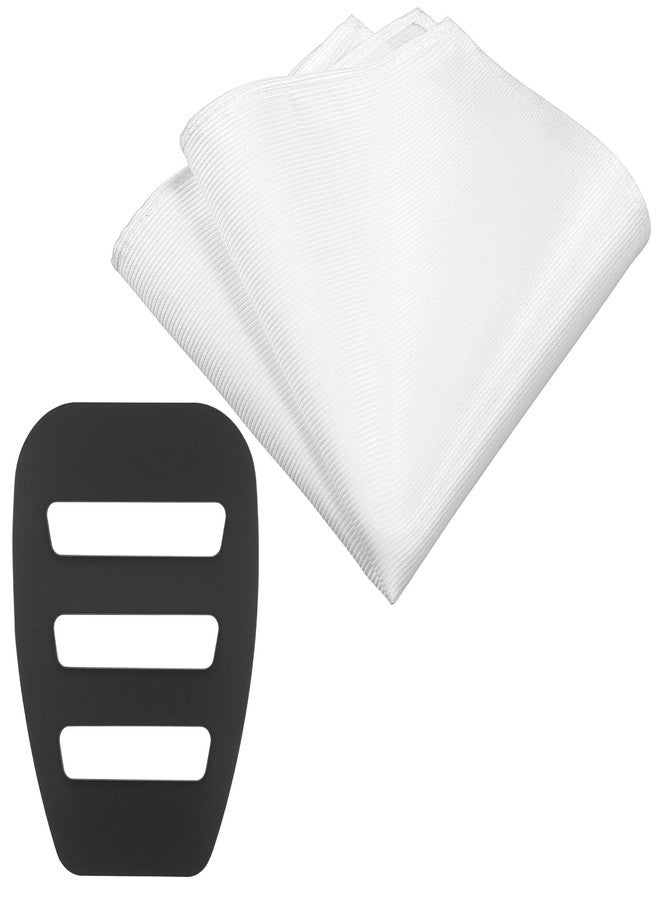Qianyu Pocket Squares for Men Invisible Pockets Square Holder 10'' Handkerchiefs with Pocket White Suit Handkerchiefs for Daily Wedding Party Business Groom Casual Banquet Vests White Jackets - Image 1