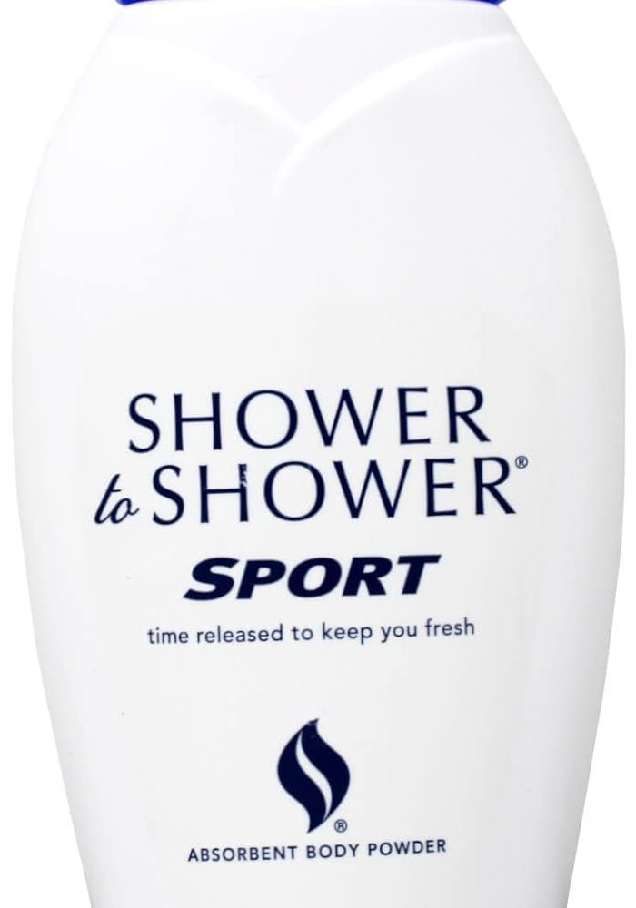 Shower To Shower Absorbent Body Powder - Sport, 8 oz (226 g) for Active Freshness - Image 1