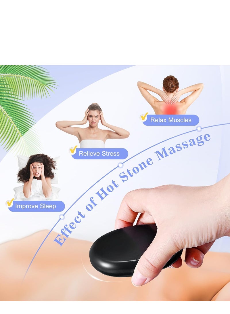 عربست الحجارة الساخنة تدليك مجموعة مع أدفأ 9pcs الحجارة الساخنة تدليك مجموعة مع سخان المحمولة الحجارة الساخنة تدليك البازلت مجموعة مع أدفأ مجموعة لمنزل سبا العلاج التدفئة الاسترخاء - Image 2