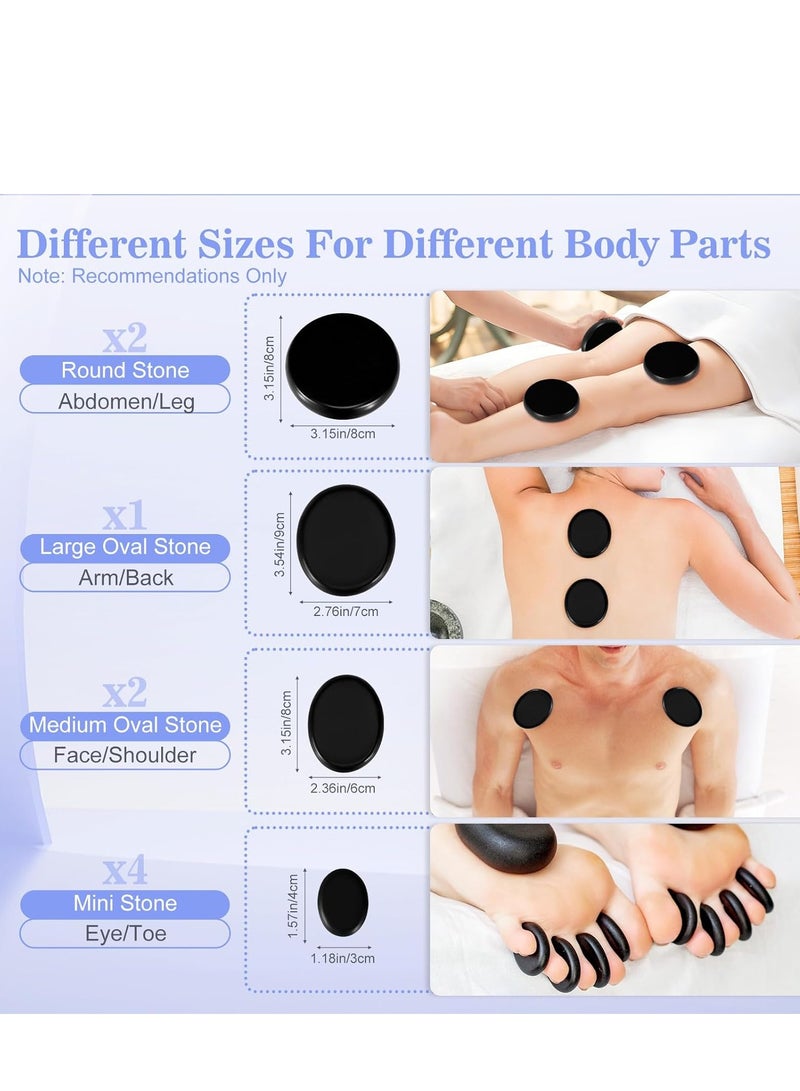 عربست الحجارة الساخنة تدليك مجموعة مع أدفأ 9pcs الحجارة الساخنة تدليك مجموعة مع سخان المحمولة الحجارة الساخنة تدليك البازلت مجموعة مع أدفأ مجموعة لمنزل سبا العلاج التدفئة الاسترخاء - Image 3