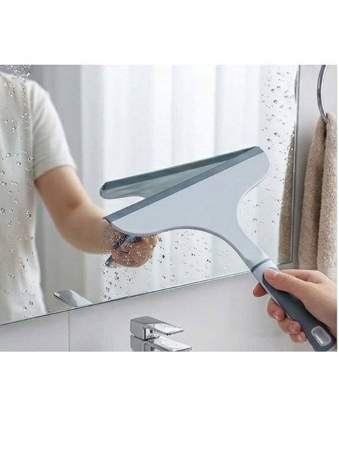 Glass Squeegee with Curved Handle – Flexible Water Wiper for Windows, Mirrors & Shower Doors – Easy to Use, Time-Saving Cleaning Tool – Gray, 27 × 24 cm - Image 3