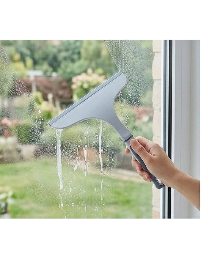 Glass Squeegee with Curved Handle – Flexible Water Wiper for Windows, Mirrors & Shower Doors – Easy to Use, Time-Saving Cleaning Tool – Gray, 27 × 24 cm - Image 4