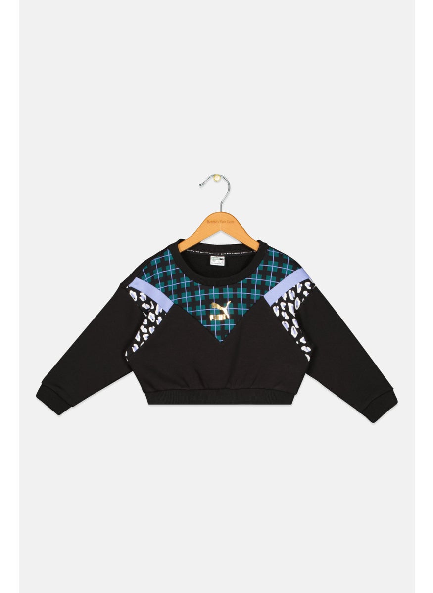 PUMA Toddlers Boy Brand Logo Long Sleeves Sweatshirt, Black Combo  - Image 1