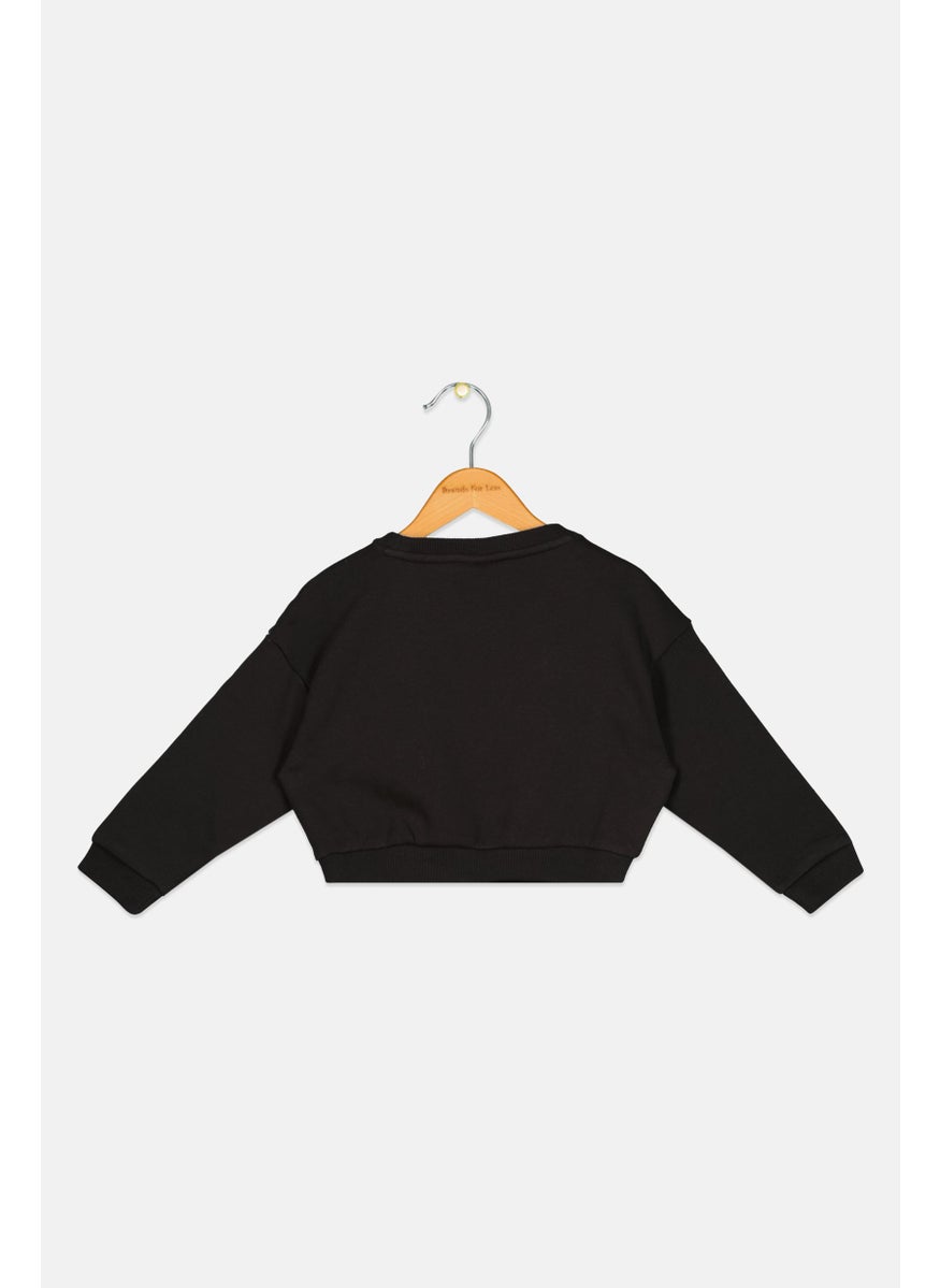 PUMA Toddlers Boy Brand Logo Long Sleeves Sweatshirt, Black Combo  - Image 2