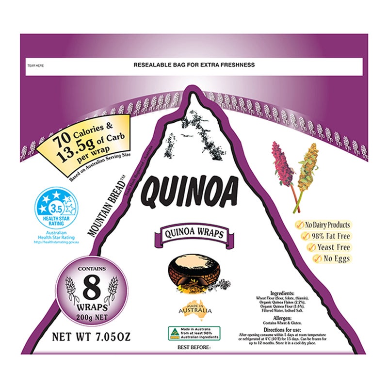 MOUNTAIN BREAD Quinoa Wraps 8 wraps - 200g - Image 2