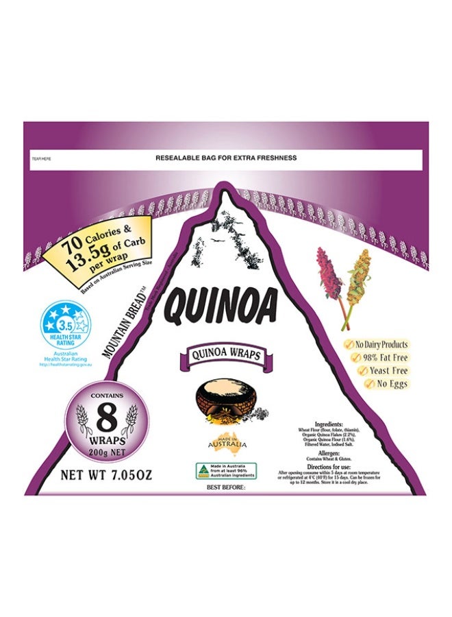 MOUNTAIN BREAD Quinoa Wraps 8 wraps - 200g - Image 1