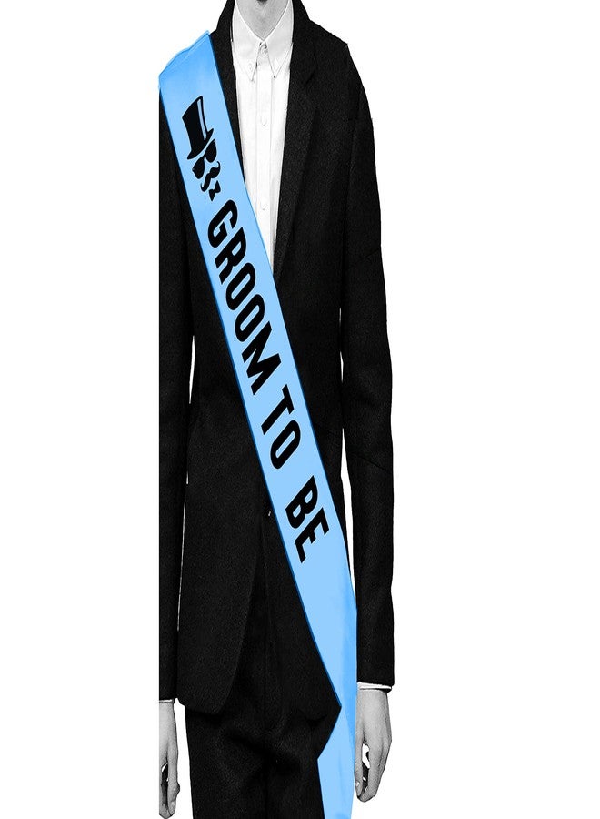 Hubops Groom to be sash with 20 pcs Team Groom pin Badge for Bachelors Party Props Supply Decorationh Combo Pack (Blue Combo) - Image 2