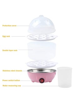 Generic 350W Rapid Electric Egg Steamer/Boiler Double Layer x 7 Egg Capacity- Pink  - Image 2