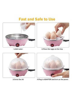 Generic 350W Rapid Electric Egg Steamer/Boiler Double Layer x 7 Egg Capacity- Pink  - Image 3