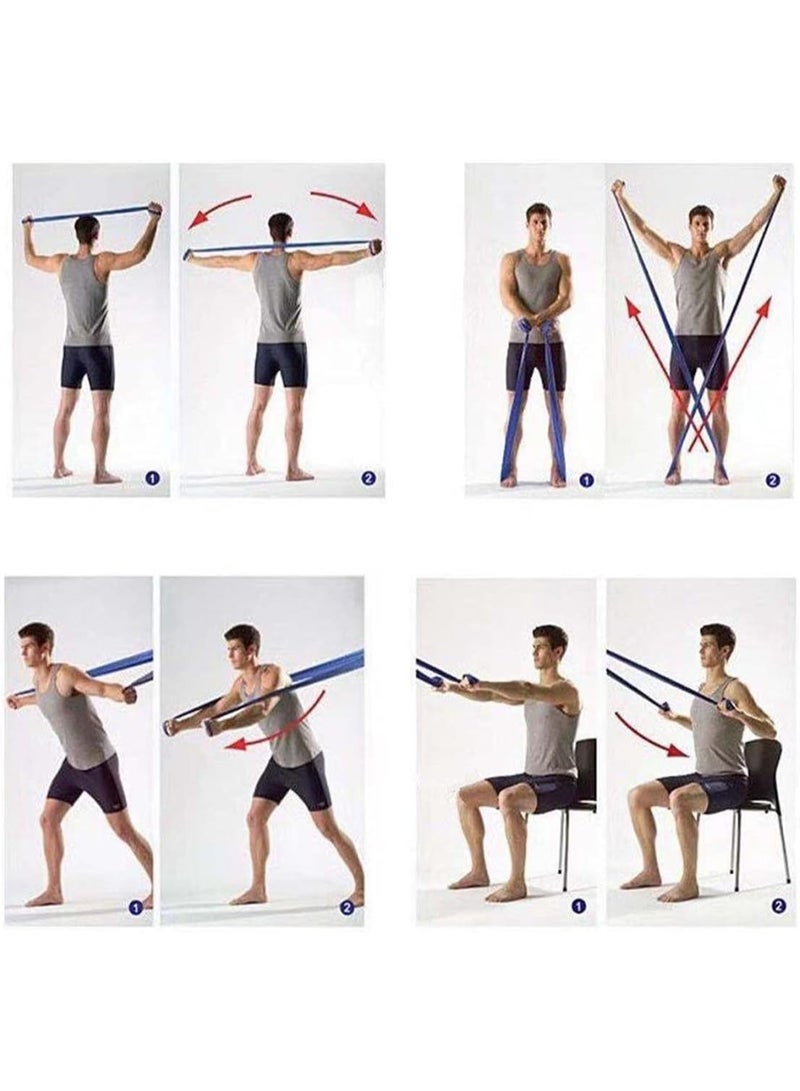 ساكن مجموعة من 3 أشرطة مقاومة للجزء العلوي والسفلي من الجسم، مجموعة أشرطة مقاومة لتمارين القوة واللياقة البدنية، تمارين البيلاتس والتمدد واليوغا، العلاج الطبيعي واللياقة البدنية - Image 2