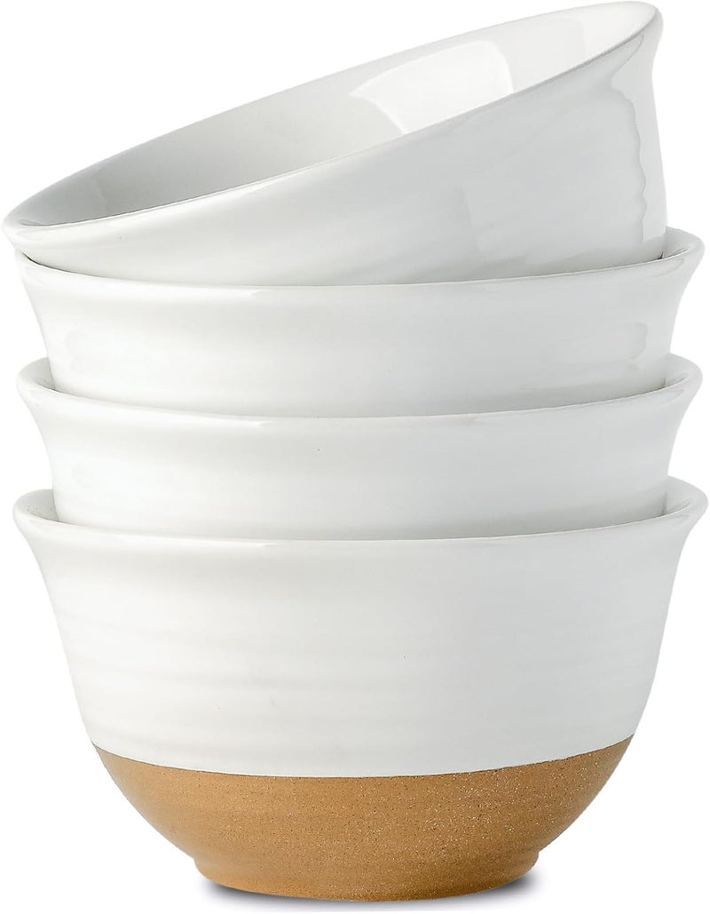 Hasense Soup Bowls 7 Inch Large Cereal Bowls Set of 4 40 OZ Ceramic Deep Salad Serving Bowls Bowls Set for Pasta Pho Ramen Noodle Popcorn Dishwasher Microwave Safe White - Image 1