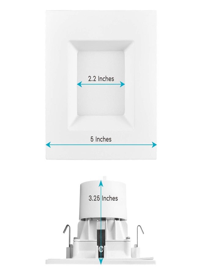 LUXRITE 4 Inch Square Recessed LED Can Lights, CCT Color Temperature Selectable 2700K | 3000K | 3500K | 4000K | 5000K, Dimmable Recessed Lights, 750 Lumens, CRI 90, Energy Star, Wet Rated (4 Pack) - Image 3