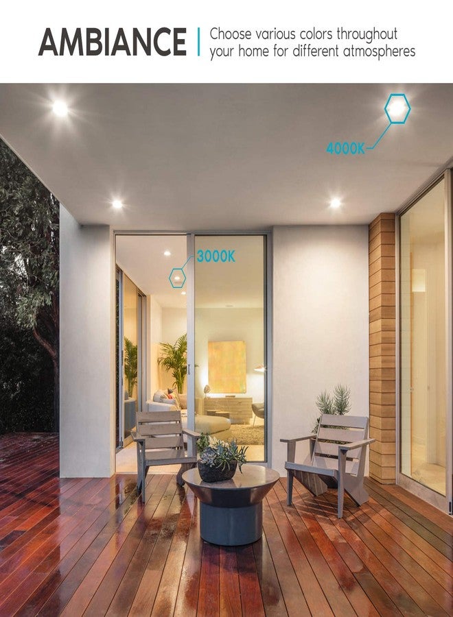 LUXRITE 4 Inch Square Recessed LED Can Lights, CCT Color Temperature Selectable 2700K | 3000K | 3500K | 4000K | 5000K, Dimmable Recessed Lights, 750 Lumens, CRI 90, Energy Star, Wet Rated (4 Pack) - Image 4