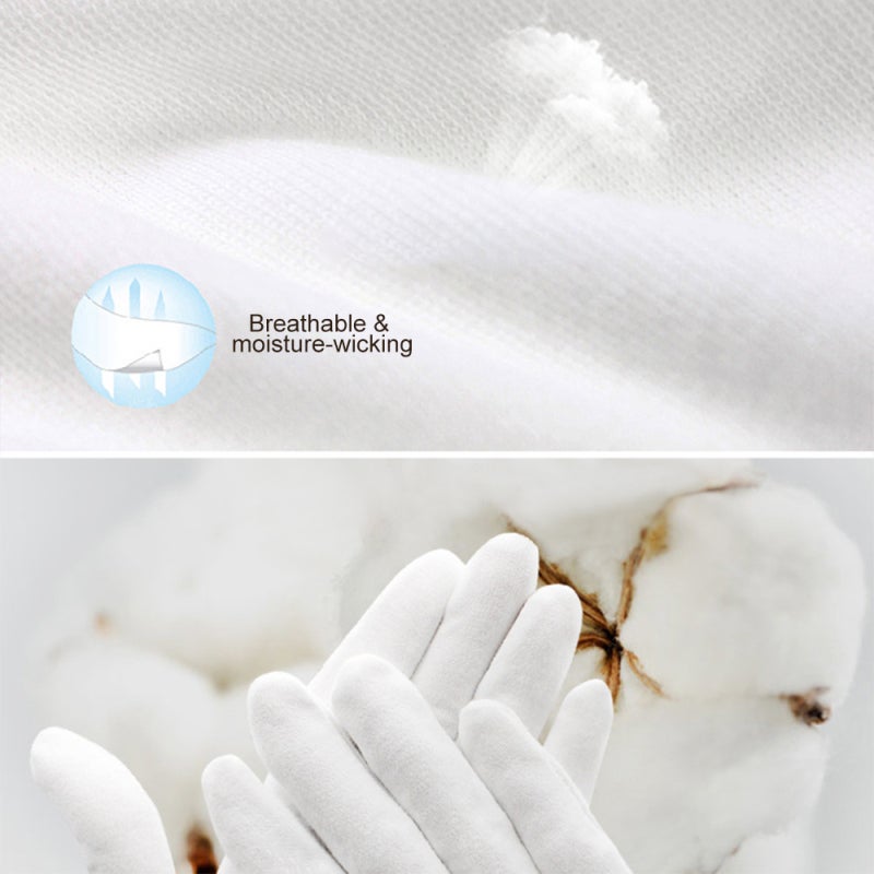 12 Pairs Cotton Gloves Breathable Soft Skin-Friendly Work Cosmetic Moisturizing Jewelry Inspection Gloves - Image 3