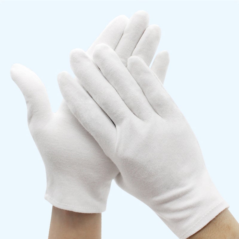 12 Pairs Cotton Gloves Breathable Soft Skin-Friendly Work Cosmetic Moisturizing Jewelry Inspection Gloves - Image 5