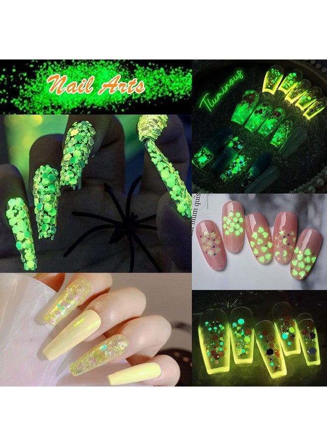 SEISSO N The Dark Glitter, Seisso 12 Bottles Luminous Glitter With Uv Flashlight Set, 10G/Bottle Chunky Glitter Powder For Resin Arts Crafts, Body Face Nail Glitter, Tumbler Slime Glitter - Image 5