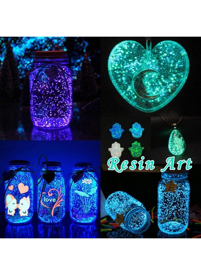 SEISSO N The Dark Glitter, Seisso 12 Bottles Luminous Glitter With Uv Flashlight Set, 10G/Bottle Chunky Glitter Powder For Resin Arts Crafts, Body Face Nail Glitter, Tumbler Slime Glitter - Image 3