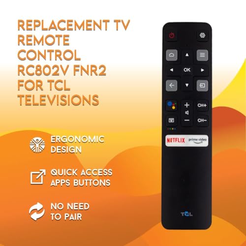 KPDP RC802V FNR2 Original Voice Remote for TCL Android Smart TVs – Compatible with Models 40S330 43S434 50P8 55P8 65P8 75S434 and More with Built-in Voice Control and Dedicated Prime Video Button - Image 3