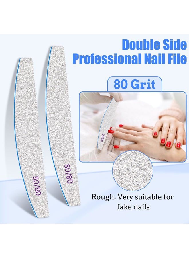 BLESWIN 12 PCS Nail Files for Acrylic Nails, 80/80 Grit Nail File for Poly Nail Extension Gel Emery Boards Nail Files Doubled Sides Coarse Washable Nail File Manicure Tools for Home and Salon Use - Image 3