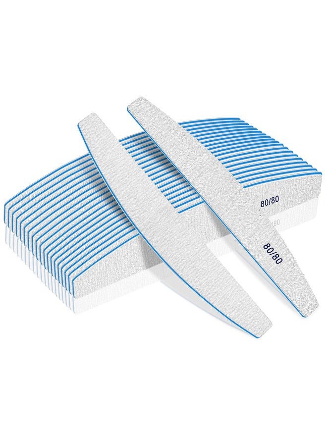 BLESWIN 12 PCS Nail Files for Acrylic Nails, 80/80 Grit Nail File for Poly Nail Extension Gel Emery Boards Nail Files Doubled Sides Coarse Washable Nail File Manicure Tools for Home and Salon Use - Image 1