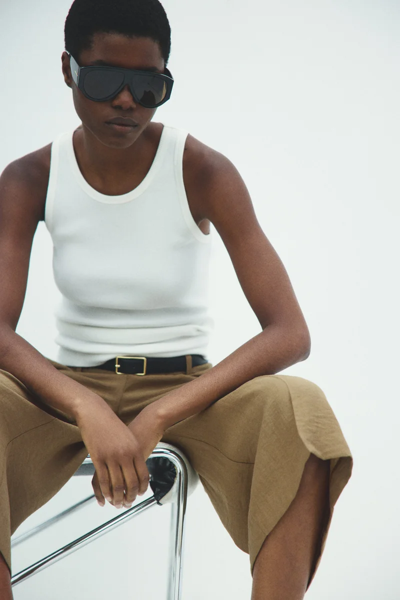 H&M Tailored linen-blend culottes