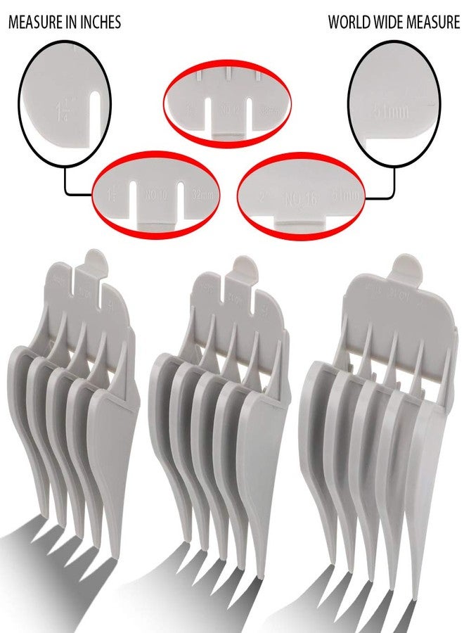 CR8GR8 Professional Hair Clipper Guides: 1 & 1/4", 1 & 1/2", 2" Combs, Fits Wahl Clippers (White) - Image 2